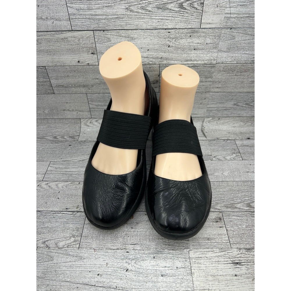 FitFlop 170-001 Black Leather Anatomicush Mary Jane Flats Women Sz US 7.5 UK 5.5